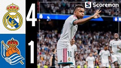 음바페 해트트릭레알 마드리드, 레알 소시에다드 4-1 대파