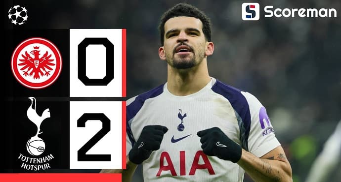 토트넘, 프랑크푸르트 2-0 꺾고 4위로 UCL 16강 직행
