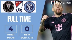 인터 마이애미, 뉴욕시티에 4-0 대승... 메시 '멀티골'로 부앙가 제치고 MLS 득점 선두