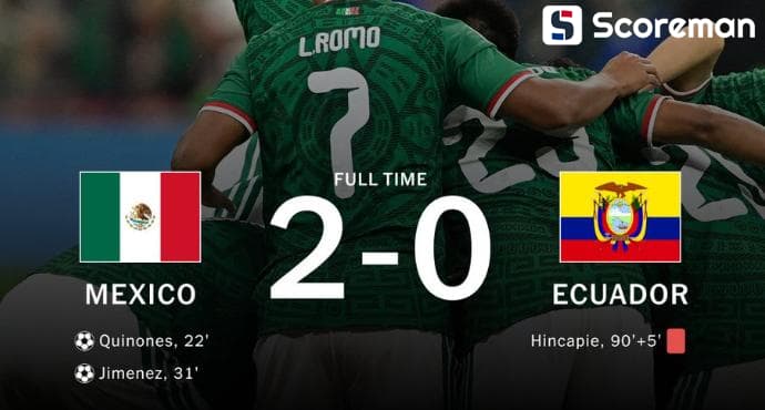 멕시코, 에콰도르전 2-0 완승→4전 전승+무실점 질주…1986년 이후 최초로 토너먼트 승리