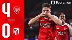 아스널, 아틀레티코 4-0 완파...요케레스 멀티골