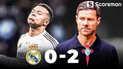 '음바페+비니시우스 투톱 실패→3명 퇴장' 레알 마드리드, 셀타 비고에 0-2 완패→맨시티전 앞두고 초비상