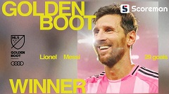 메시, MLS 정규리그에서 29골로 골든슈 수상… 커리어 통산 31번째 득점왕
