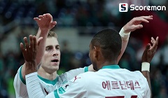 대전, 광주와 2-2 무승부...2위 유지