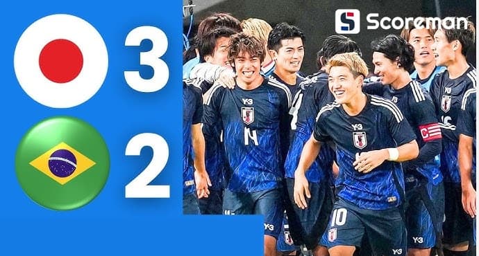 일본, 브라질에 3-2 대역전승... 사상 첫 승리