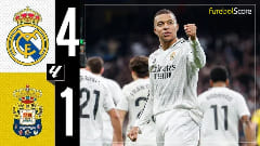 O Real Madrid sofreu um golo aos 30s, mas superou o Las Palmas para conquistar a vitória e a liderança da La Liga com golos de Mbappe e Rodrigo