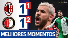 Milan marca aos 40 segundos, mas com expulsão de Theo Hernández, vê Feyenoord 'silenciar' San Siro e é eliminado da Champions League