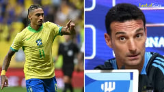 Scaloni reduz impacto das declarações de Raphinha e destaca imagem de Messi e Neymar no Maracanã: 'É assim que Brasil x Argentina deve ser'