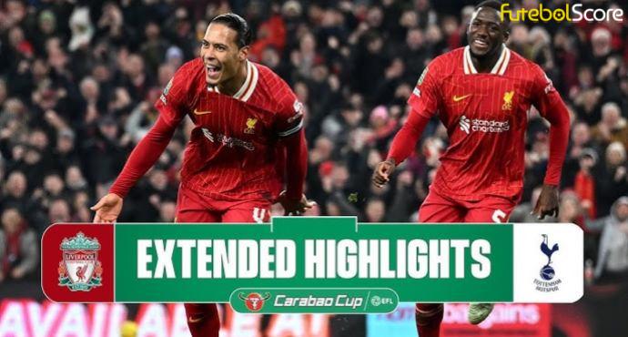 Liverpool goleia Tottenham e avança para a final da Carabao Cup contra o Newcastle