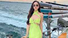 หลิน มาลิน ใส่ชุดเดรสที่เน้นรูปร่างโชว์ความเซ็กซี่