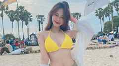 เอื้อย พรสวรรค์ นุ่งบิกินี่สีเหลืองตัวจิ๋ว โชว์หุ่นขาวเซี้ยะริมชายหาด เกินต้านอีกแล้ว
