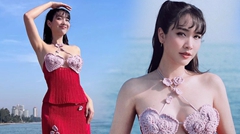 มิน พีชญา แจกความสดใส นุ่งเดรสกระโปรงสั้น รูปหัวใจแปะที่หน้าอก อื้อหือ... ทะเลขาวมาก
