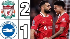 ขึ้นนำแล้ว! ลิเวอร์พูล ชนะ ไบรท์ตัน 2-1 ขึ้นไปอยู่อันดับหนึ่ง
