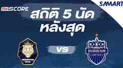 ฟอร์มการเล่น 5 นัดหลังสุด!บุรีรัมย์ ยูไนเต็ด และนครปฐม ยูไนเต็ด