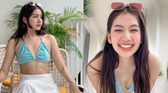 มะเหมี่ยว พรชดา กับบิกินี่สีฟ้าสดใส แชะภาพริมสระหัวหิน อื้อหือ... ขาวละมุนเว่อร์ !