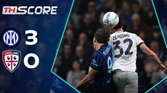 ​งูใหญ่แรงไม่หยุด! อินเตอร์ มิลาน ถล่ม กายารี่ 3-0 ทิ้งห่างรองจ่าฝูง 12 คะแนน