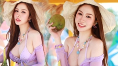 ยูมิโกะ มิยากิ พริตตี้สาวสุดเซ็กซี่ กับลุคแม่ค้าขายมะพร้าว อื้อหือ... มะพร้าวขาวเว่อร์