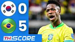 เกาหลีใต้พ่ายยับคาบ้าน! โดนบราซิลถล่ม 5-0 แพ้เละเทะสุดในรอบ 9 ปี