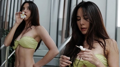 เบเบ้ ธันย์ชนก นุ่งบิกินี่ โชว์หุ่นเป๊ะ ซิกแพกเป็นลอนสวยฟิตกระชับทุกสัดส่วน