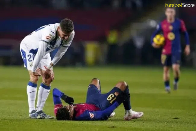 Barcelona revela extensão da lesão no tornozelo de Lamine Yamal