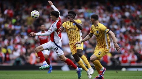 ผลบอลพรีเมียร์ลีก อาร์เซน่อล 10 คน เสมอ ไบรท์ตัน