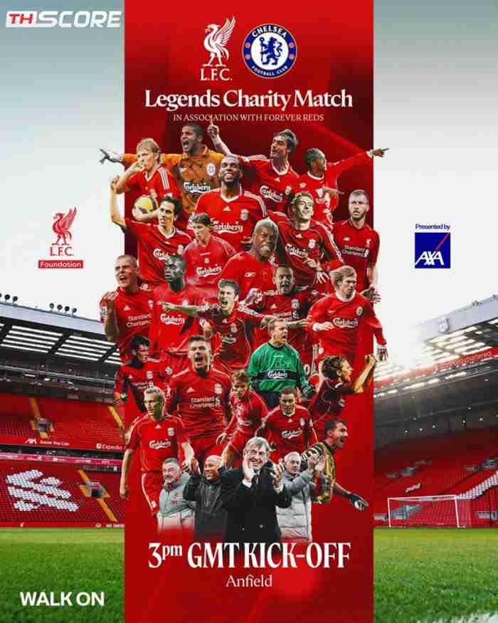 ​ตำนานหงส์แดงปะทะสิงห์บลูส์! ลิเวอร์พูลเผยโปสเตอร์แมตช์การกุศล