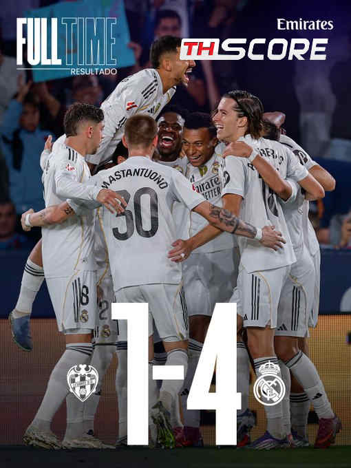 มาดริดไร้เทียมทาน! ราชันชุดขาวบุกถล่มเลบันเต้ 4-1 เอ็มบัปเป้เหมาสอง พาโลสบวกสกอร์แรก