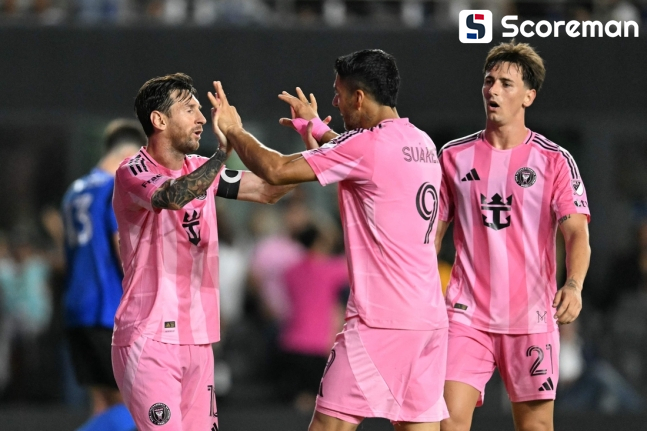 인터 마이애미, CF 몽레알 4-2 제압...메시·수아레스 멀티골