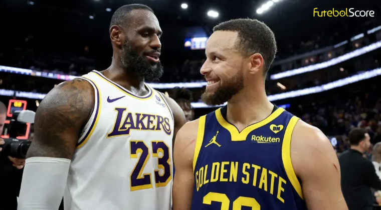 LeBron supera Curry e leva o Lakers a vencer o Warriors no jogo de Natal da NBA