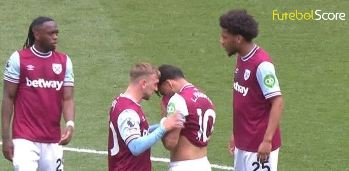 Técnico do West Ham comenta sobre as lágrimas de Paquetá após cartão amarelo em campo