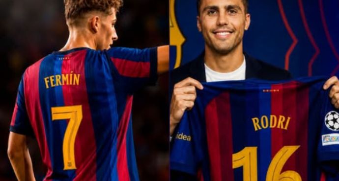 Fermín López Takes Barcelona’s Legendary No. 7, Clearing Path for Rodri’s Iconic No. 16