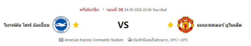 วิเคราะห์บอล ไบรท์ตัน VS แมนเชสเตอร์ ยูไนเต็ด