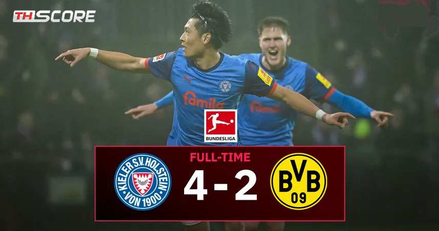 ​ผลบอลบุนเดสลีกา - ดอร์ทมุนด์ 2-4 โฮลสไตน์ คีล แพ้ 2 นัดรวดในลีก