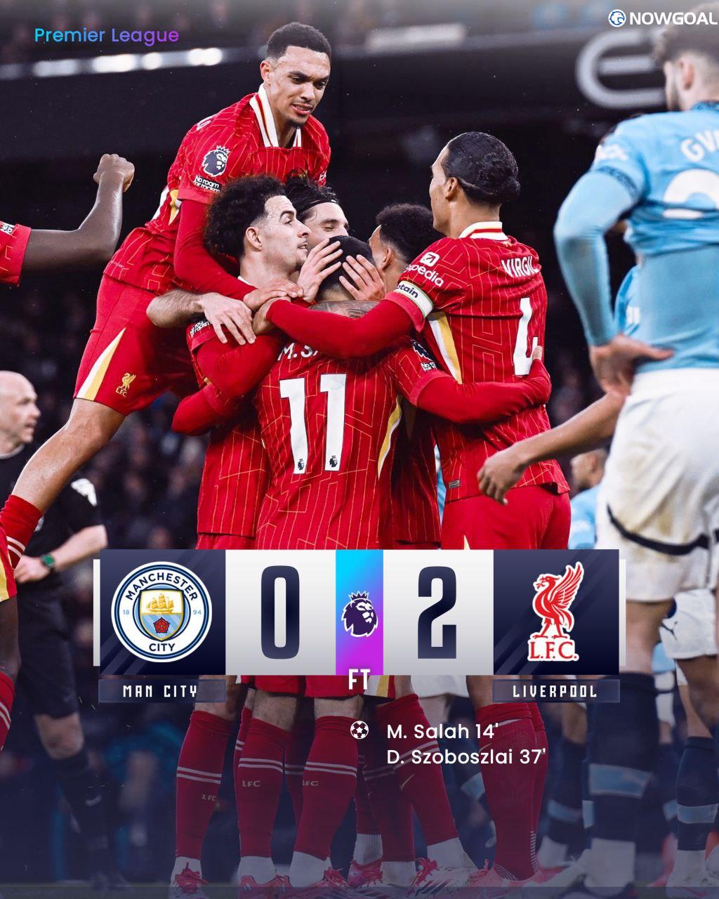 Liverpool completes league double over Manchester City with a 2-0 victory