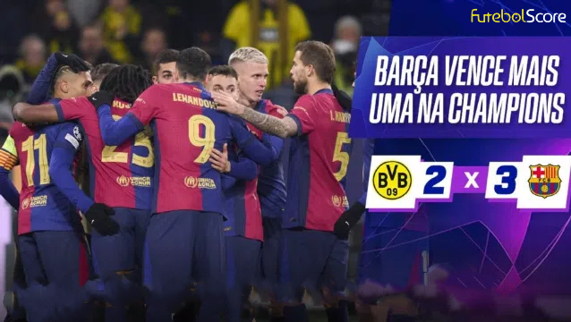 Raphinha marcou o golo da vitória do Barcelona sobre o Dortmund, numa emocionante batalha pelo segundo lugar da Liga dos Campeões.