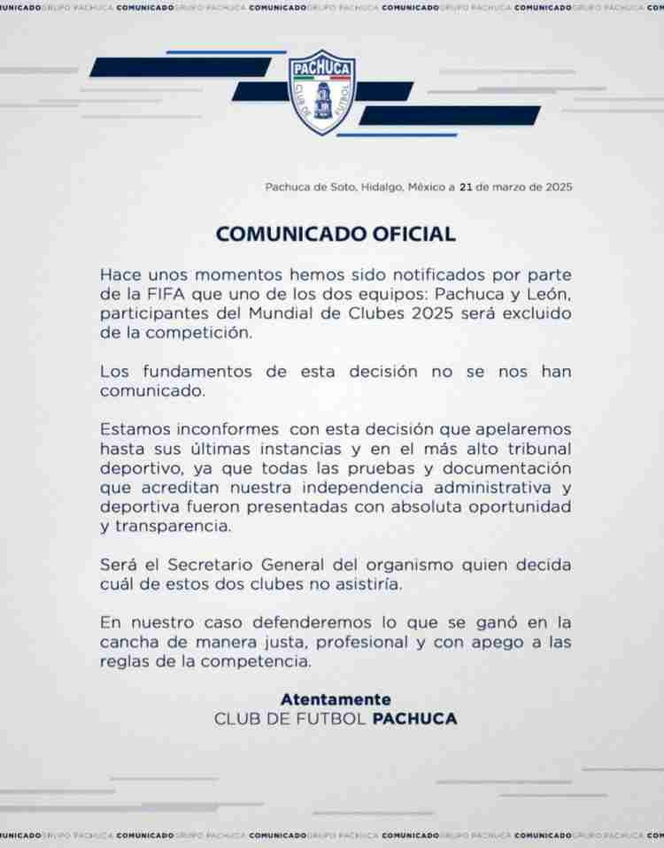 ​ลีออนหมดสิทธิ์แข่งคลับเวิลด์คัพ 2025 สโมสรที่จะมาแทนจะประกาศในภายหลัง