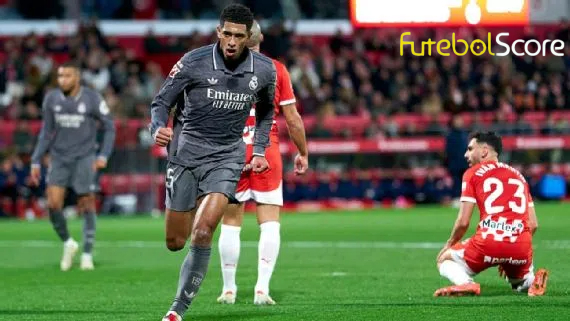 O Real Madrid vence o Girona com um golo de Bellingham e iguala o líder Barcelona na La Liga