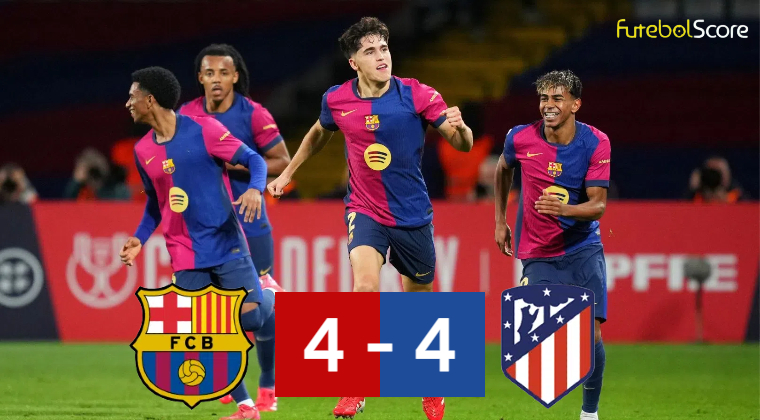 Raphinha e Yamal brilham, mas Barcelona cede empate ao Atlético no fim após jogão de oito gols pela semifinal da Copa do Rei