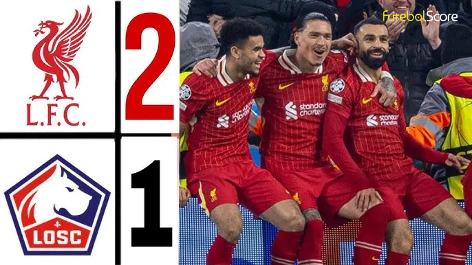 O Liverpool vence o Lille e mantém os 100% de vitórias na Liga dos Campeões