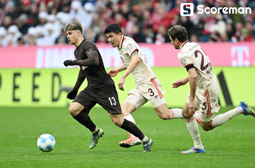 김민재 풀타임…뮌헨, 장크트 파울리에 3-2 승리