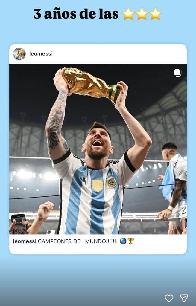 Kỷ niệm ba năm vô địch World Cup, Messi đăng ảnh nâng cúp lịch sử
