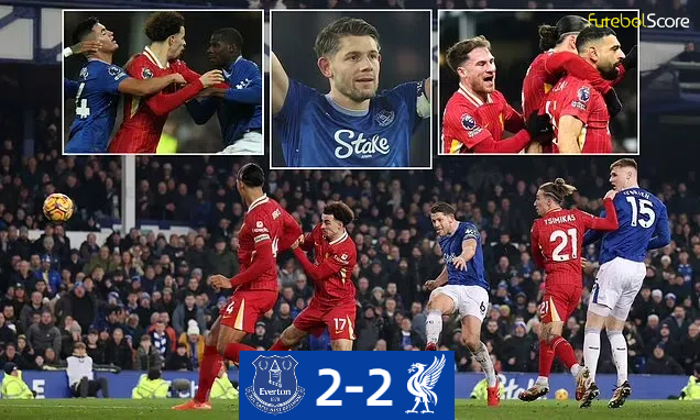 Everton empata no final do jogo, os adeptos invadem o estádio e o Liverpool perde chance de disparar na Premier League
