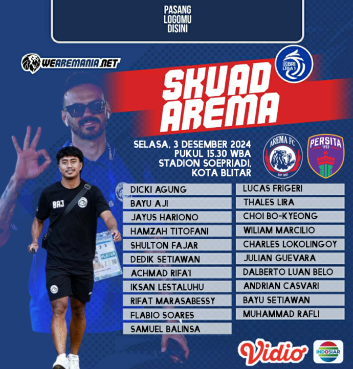BRI League 1：21 Arema Players to Face Persita Tangerang, Without 8 Players