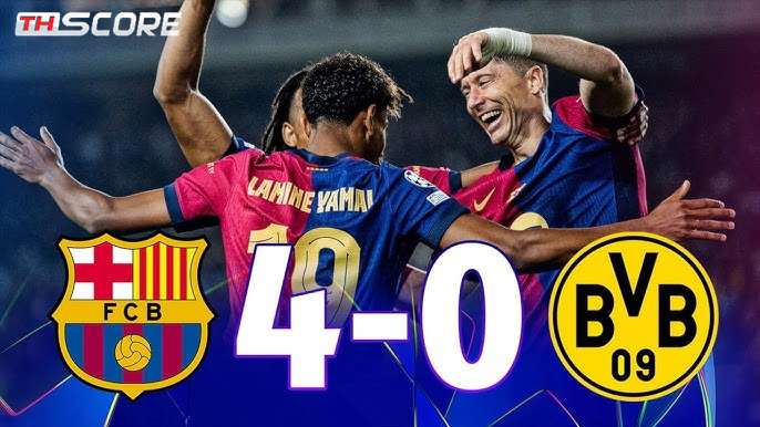 บาร์เซโลน่าถล่มดอร์ทมุนด์ 4-0 เลวานดอฟสกี้เหมาสอง!