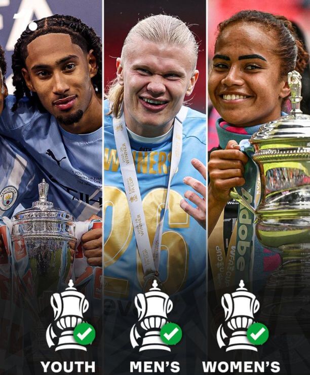 Không thể thiếu bất kỳ danh hiệu nào! Man City thống trị các giải FA Cup mùa này: Nam, Nữ và Đội trẻ