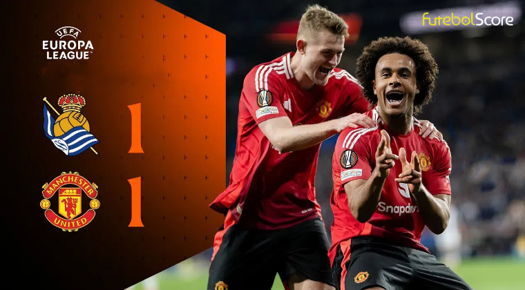 Manchester United cede empate à Real Sociedad na partida de ida das oitavas da Europa League