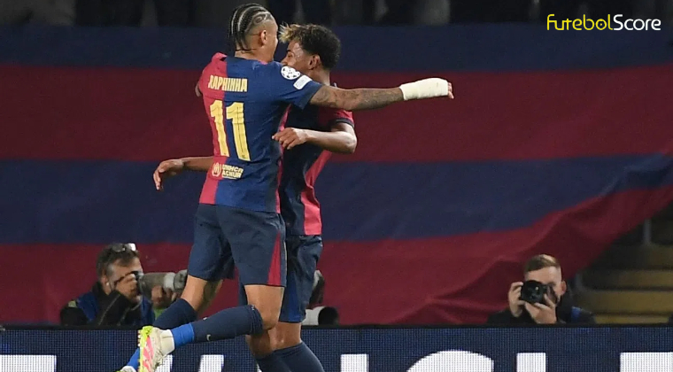 Raphinha se destaca com gol e assistências, e o Barcelona arrasa o Borussia Dortmund, ficando a um passo da semifinal da Champions