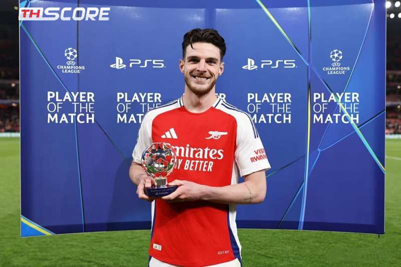ไรซ์คว้ารางวัลนักเตะยอดเยี่ยมประจำเกมอาร์เซนอลปะทะเรอัล มาดริด