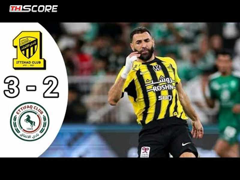 ​อัล-อิตติฮัด เฉือนชนะ อัล-อิตติฟาก 3-2 ด้วยประตูจากเบนเซม่าและเปเรร่า
