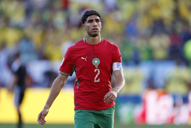 Achraf Hakimi 27 tuổi cán mốc 100 trận cho Morocco, còn cách kỷ lục 15 trận